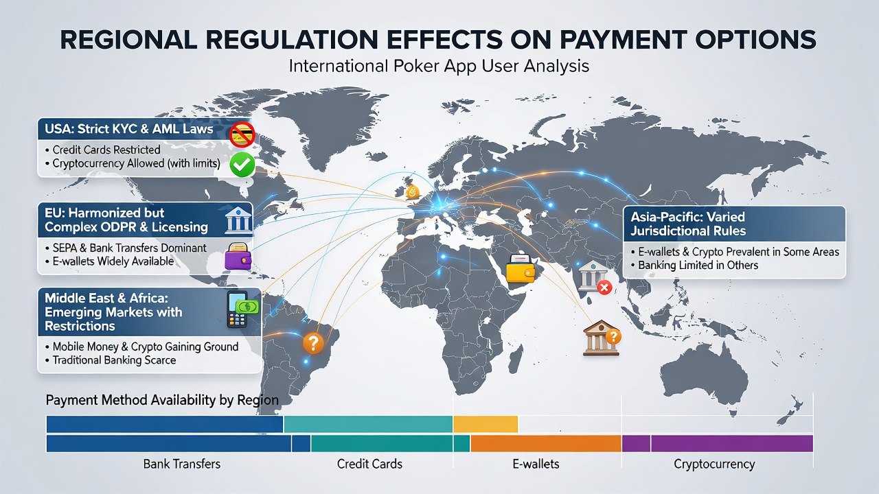 Illustration of payment gateways adapting to diverse global poker regulations