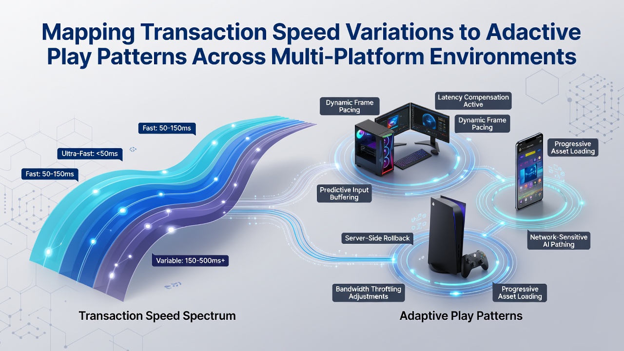 Adaptive play pattern adjustments linked to varying transaction speeds in multi-platform environments