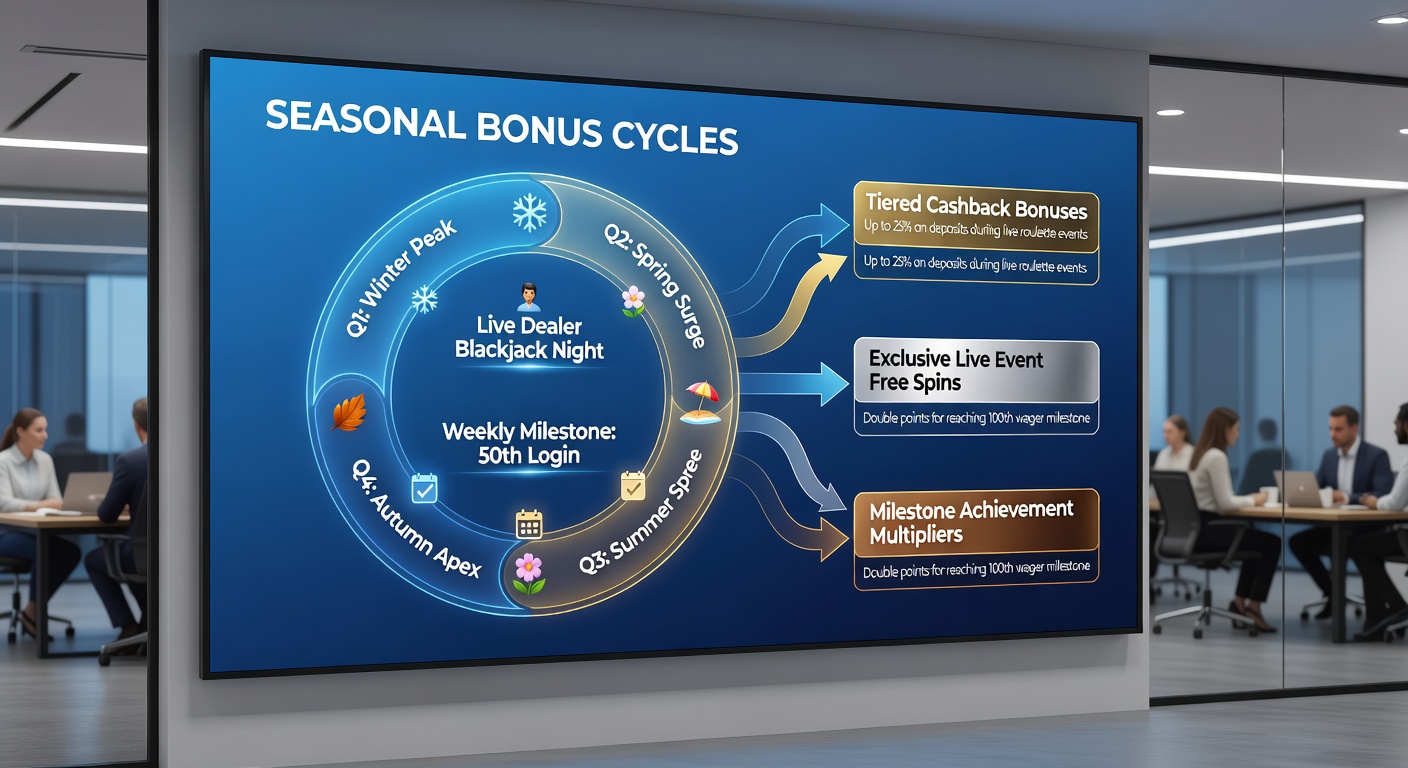 Live dealer event interface showing seasonal bonus activation and account milestone progress indicators