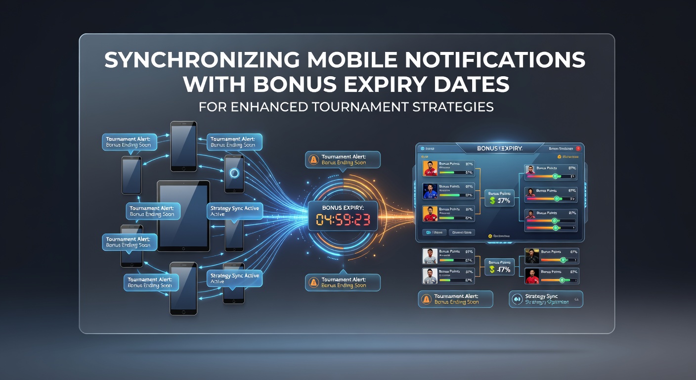 Mobile poker app interface showing synchronized notification settings alongside bonus expiry countdowns for tournament planning