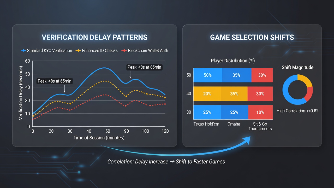 Analytics dashboard displaying game selection trends alongside verification status metrics in online poker software